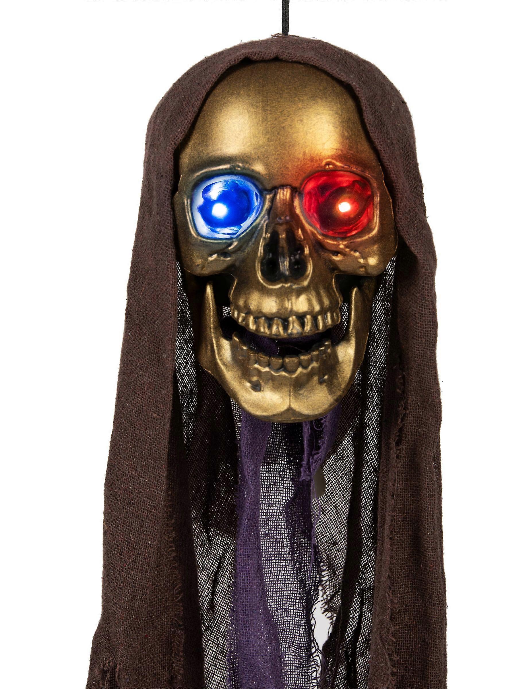 Luminous hanging grim reaper head decoration