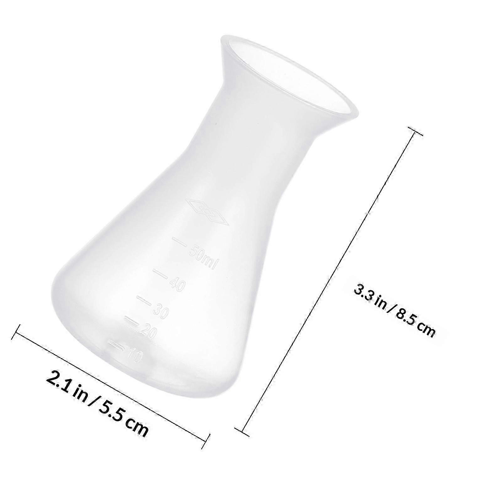 5 Pcs Plastic Conical Flask Experiment Flask Conical Bottle Laboratory Tool