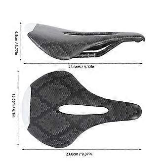 Road Bike Saddle Carbon Fiber Grey Ultra Light Hollow Design Wearproof Microfiber Leather Foam Pad