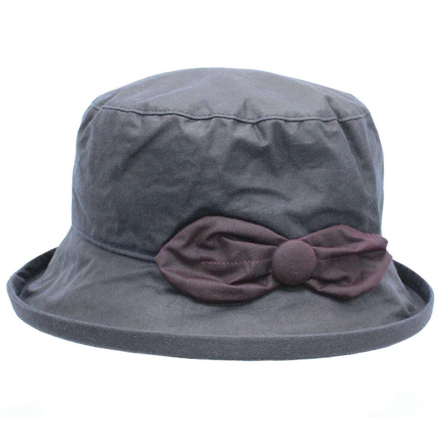 Cora Wax Leaf Motif Hat ZH268 Navy