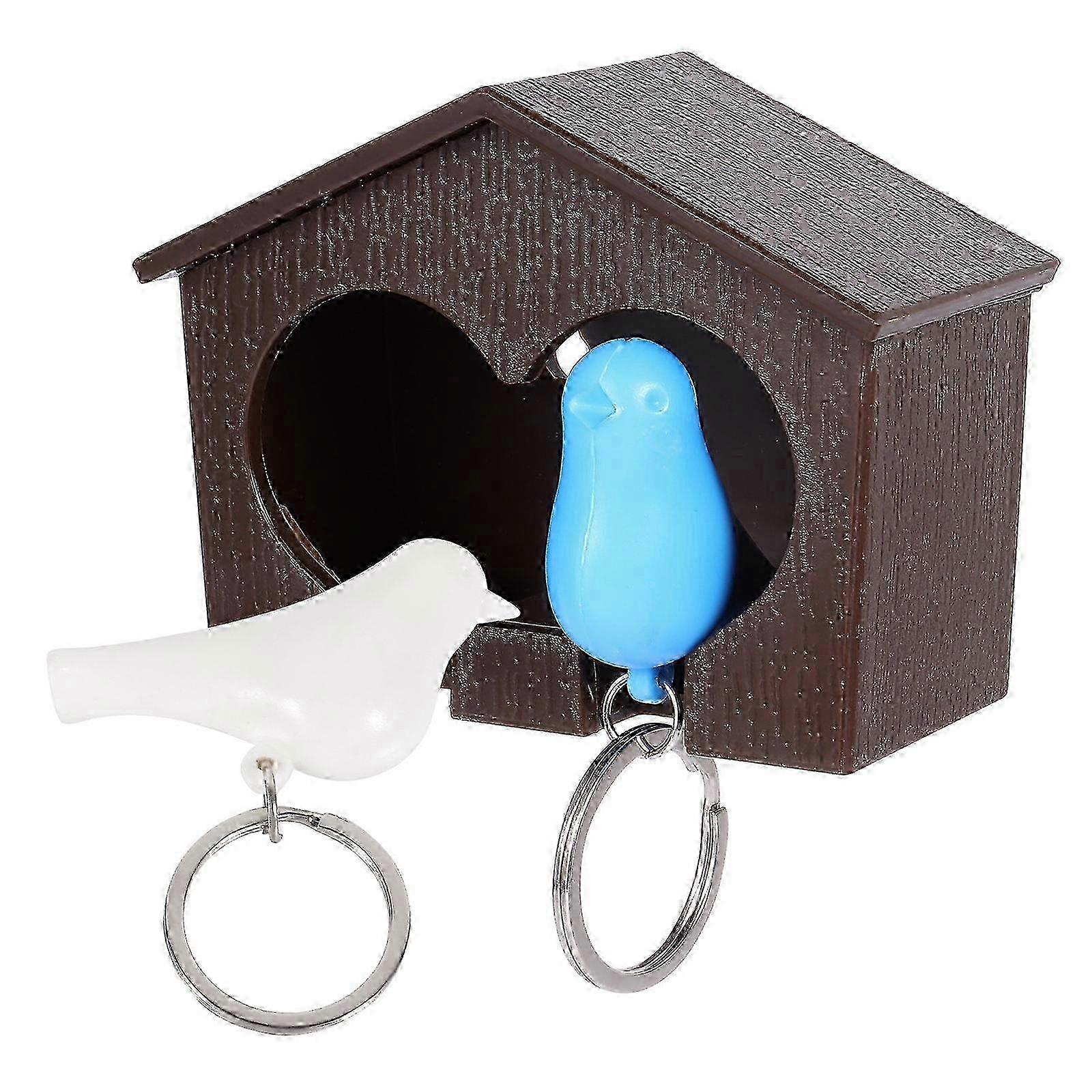Mini Birdhouse Key Ring Holder Wall Mount