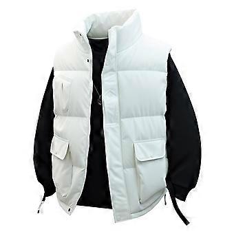 Men's Stand Collar Quilted Puffer Vest Zip Up Sleeveless Padded Jacket With Pockets Thick Winter Outerwear