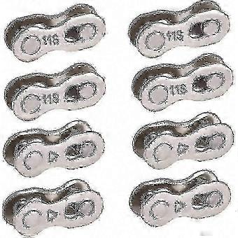 Lot de 8 maillons de chaîne de vélo en acier inoxydable, maillons rapides réutilisables pour chaîne 11 vitesses, argent
