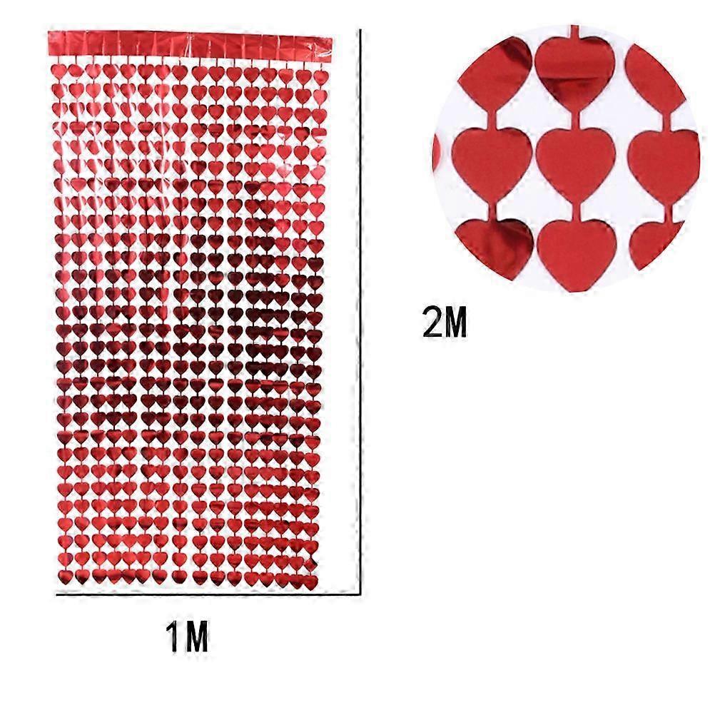 Red Heart Foil Sequin Photo Backdrop