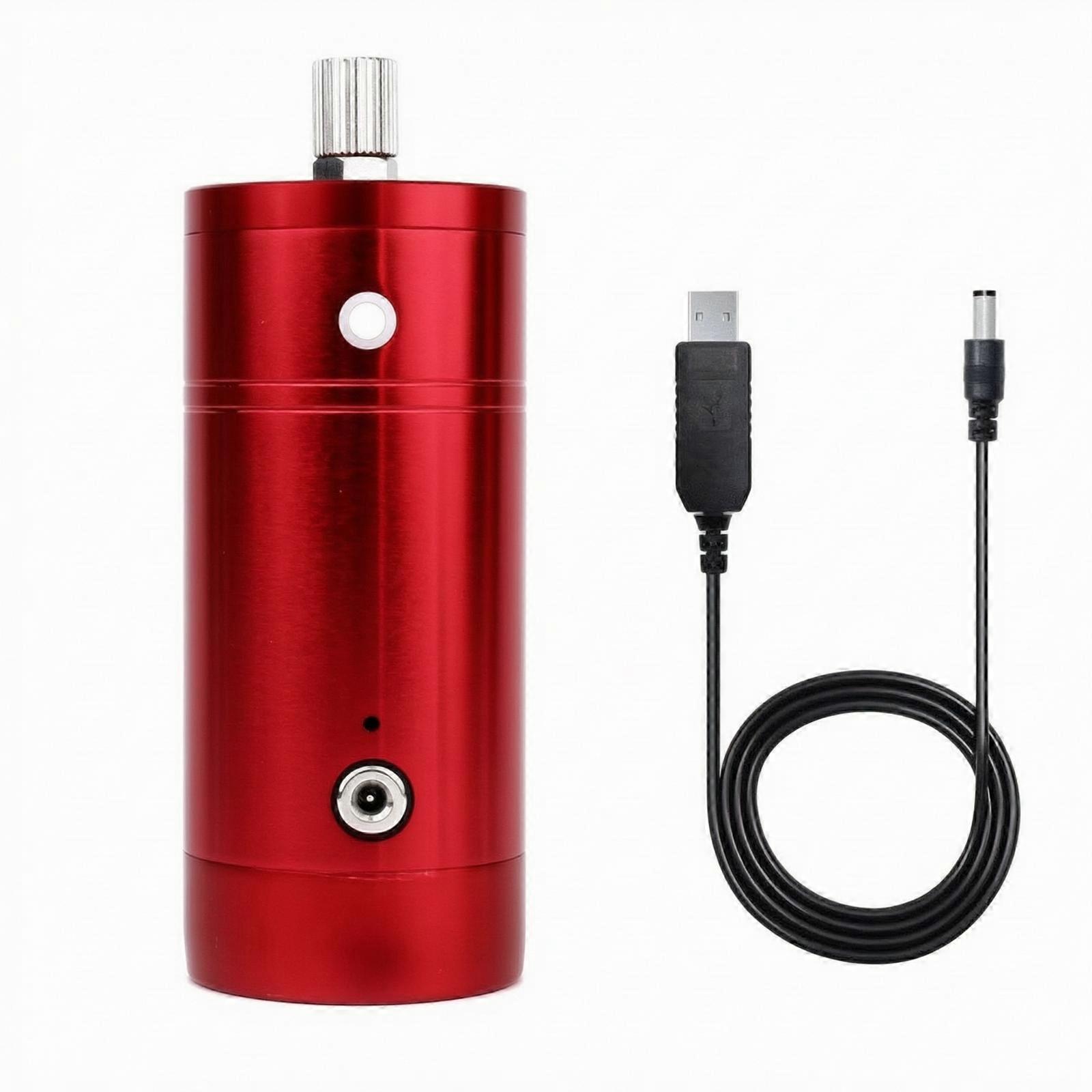 Rechargeable Mini Pump with USB Cable Knurled Metal Connector, Compact