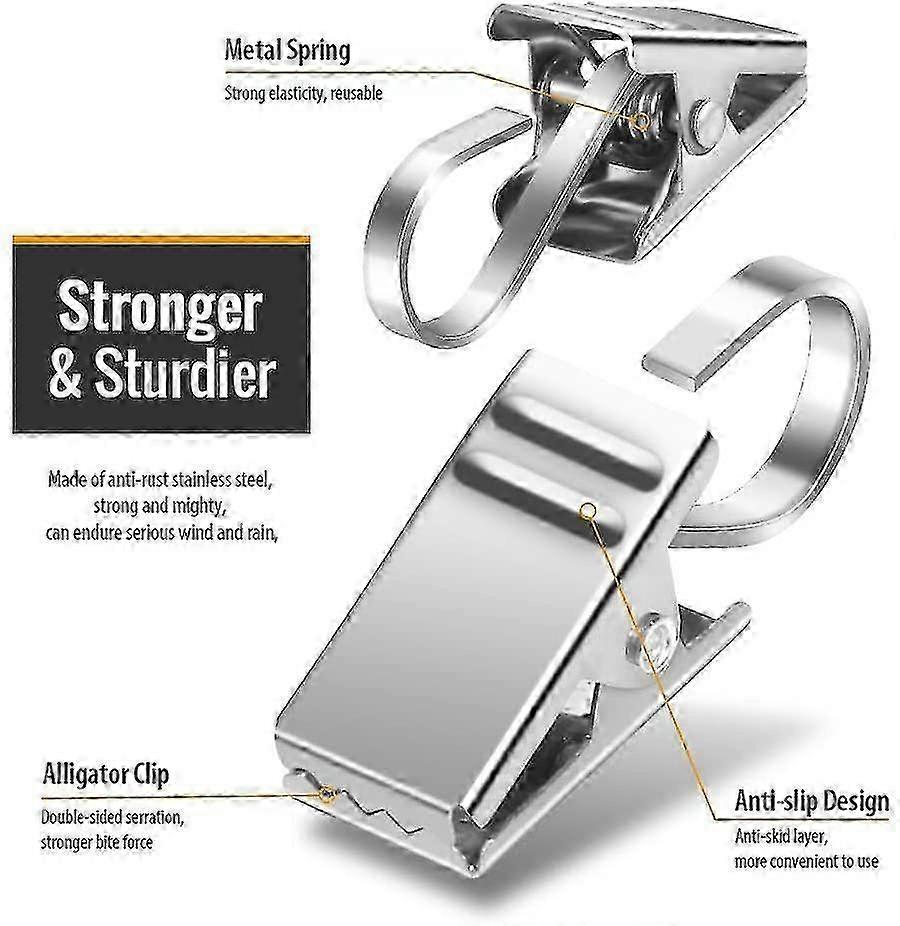 25 Rustproof Stainless Steel Utility Clips
