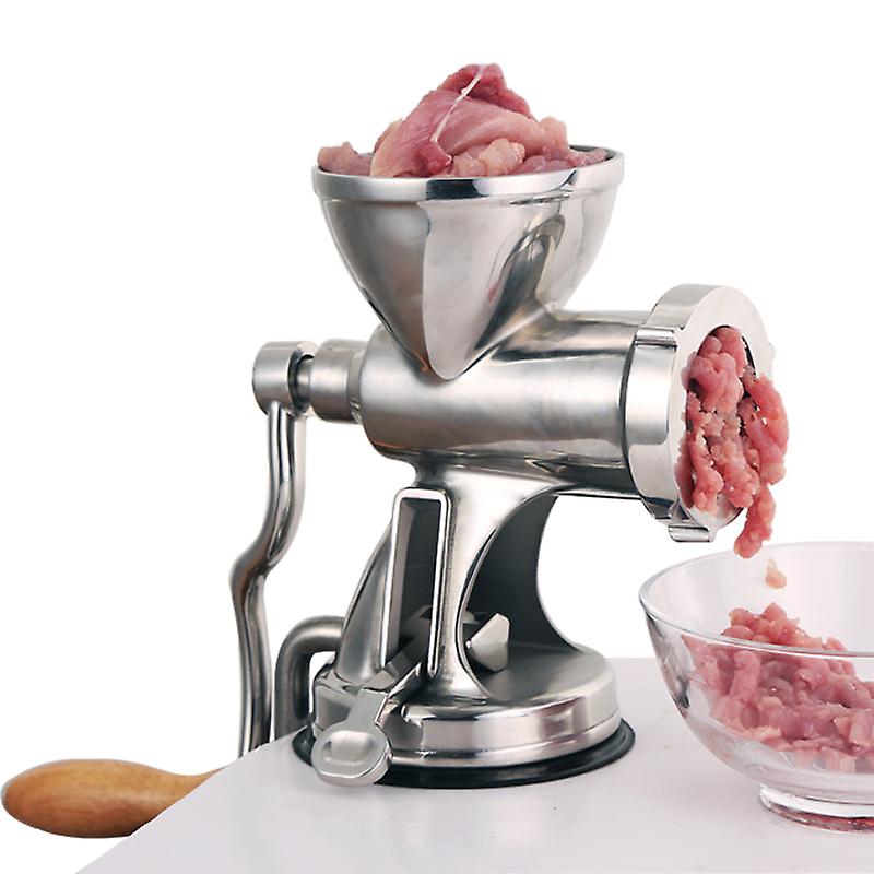 Hachoir à Viande Manuel Grand Format – Acier Inox + Saucisseuse 3 Tubes, Hachoir Viande Et Légumes En Fonte D’Aluminium