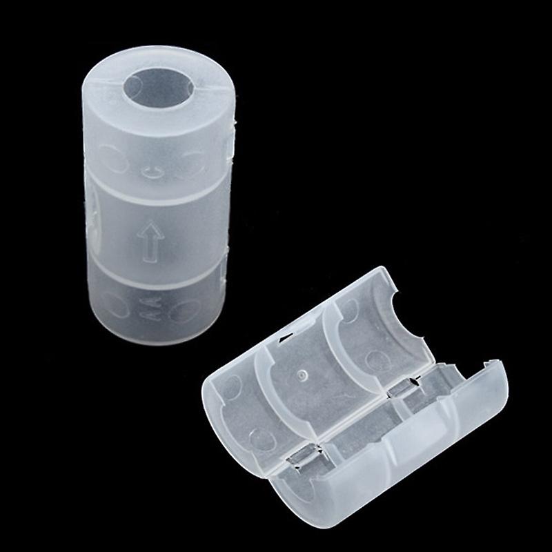2 Pcs/Set Converter Adapter AA to C Size Battery Case White
