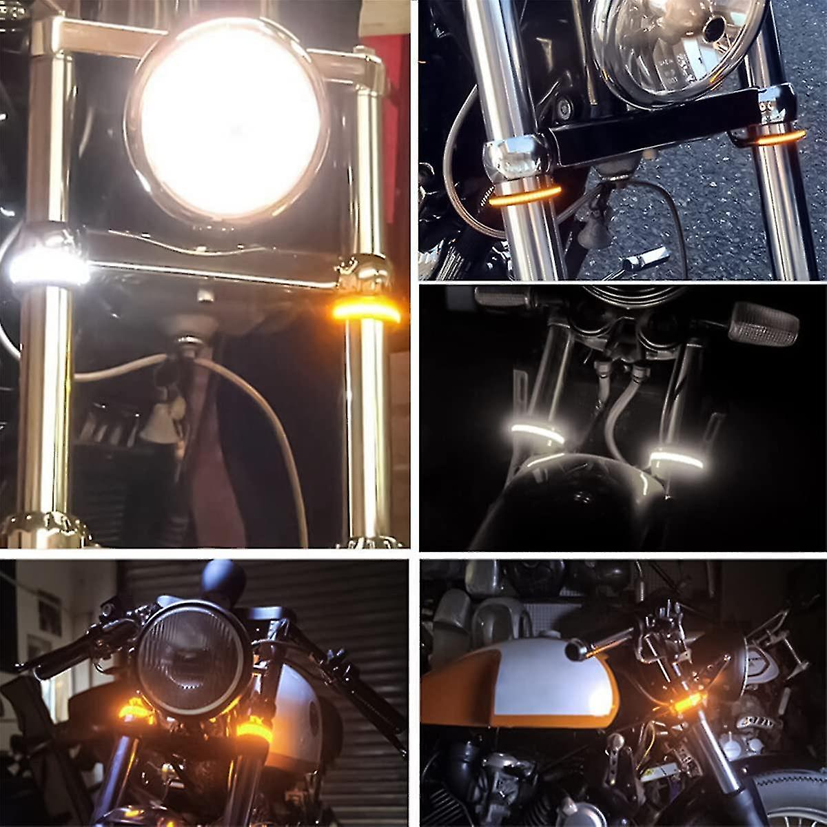 2Pcs Moto Led Fourche Lumière Universelle 5 "Flexible Led