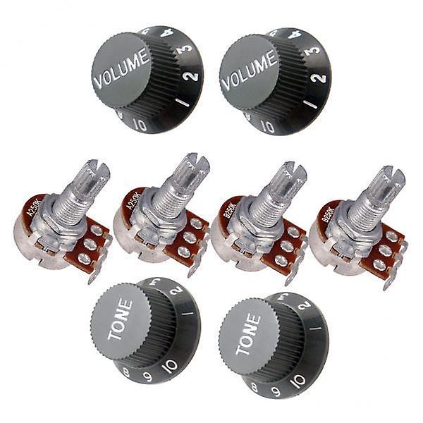 2xElektrický kytarový potenciometr A250K B250K Volume Tone Control Knob Accessory