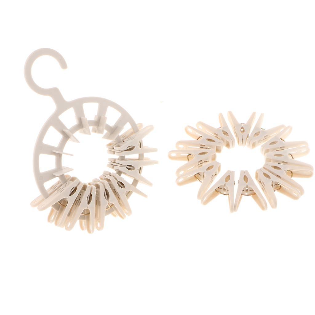 Multi Functional 24 Plastic Clip Clothes Sock Storage Rack Spave Saver Gray