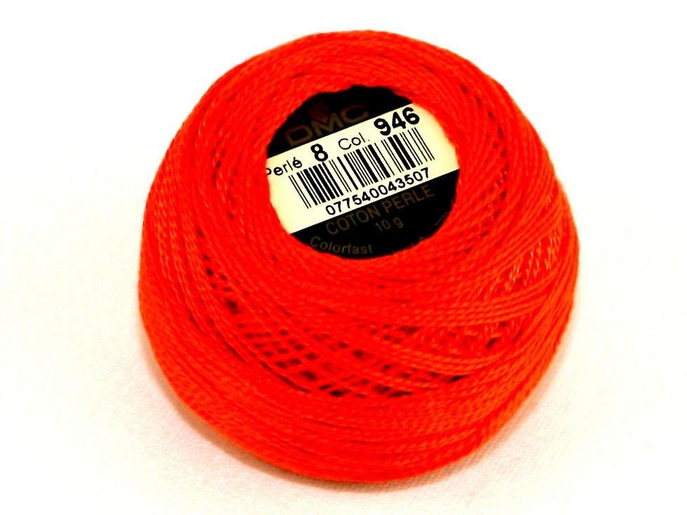 DMC 8 号棉 Perle 线 80m 946 - 每 10 克球