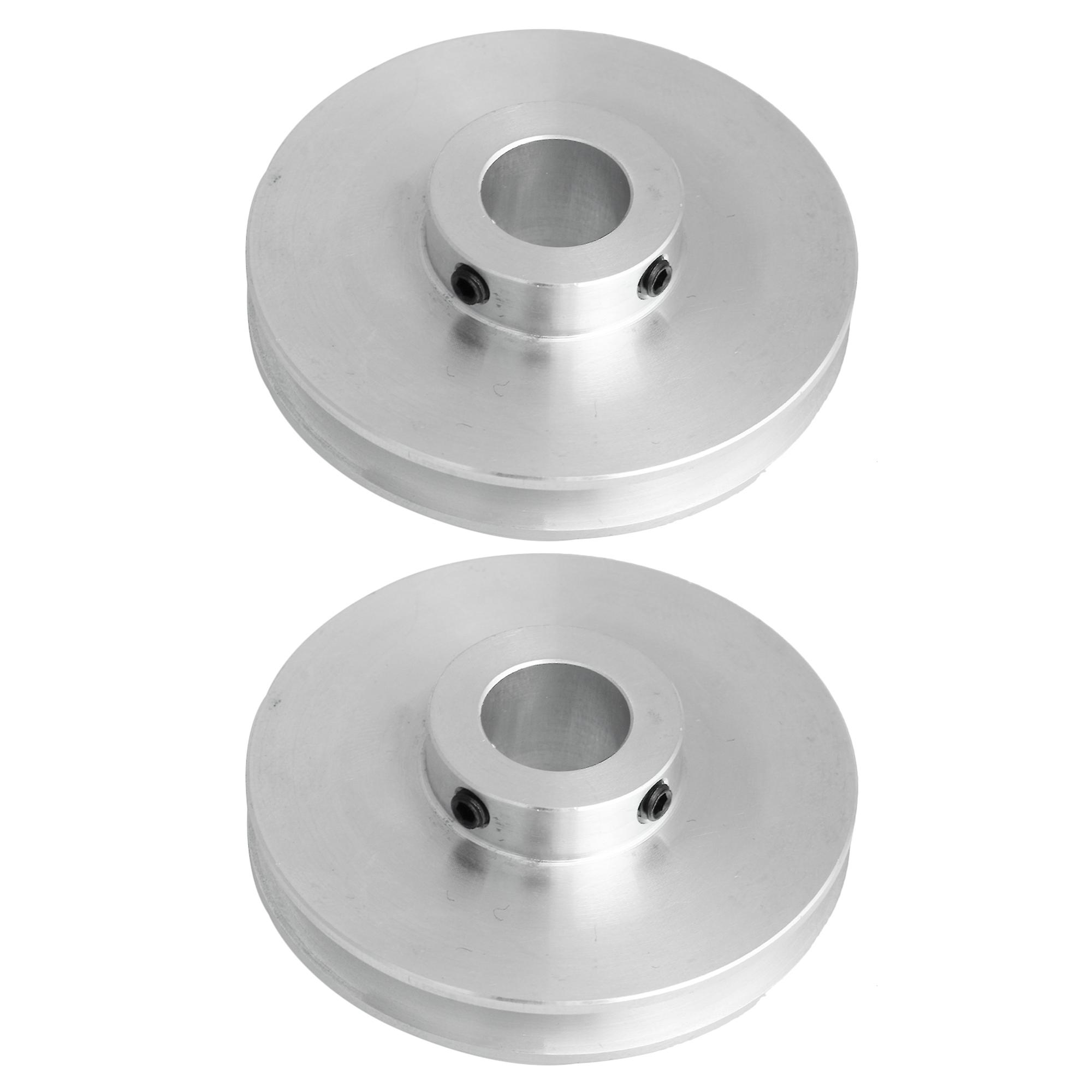 2Pcs Aluminum Single Groove Pulley 58mm 14mm Fixed Bore for Keyed Shaft