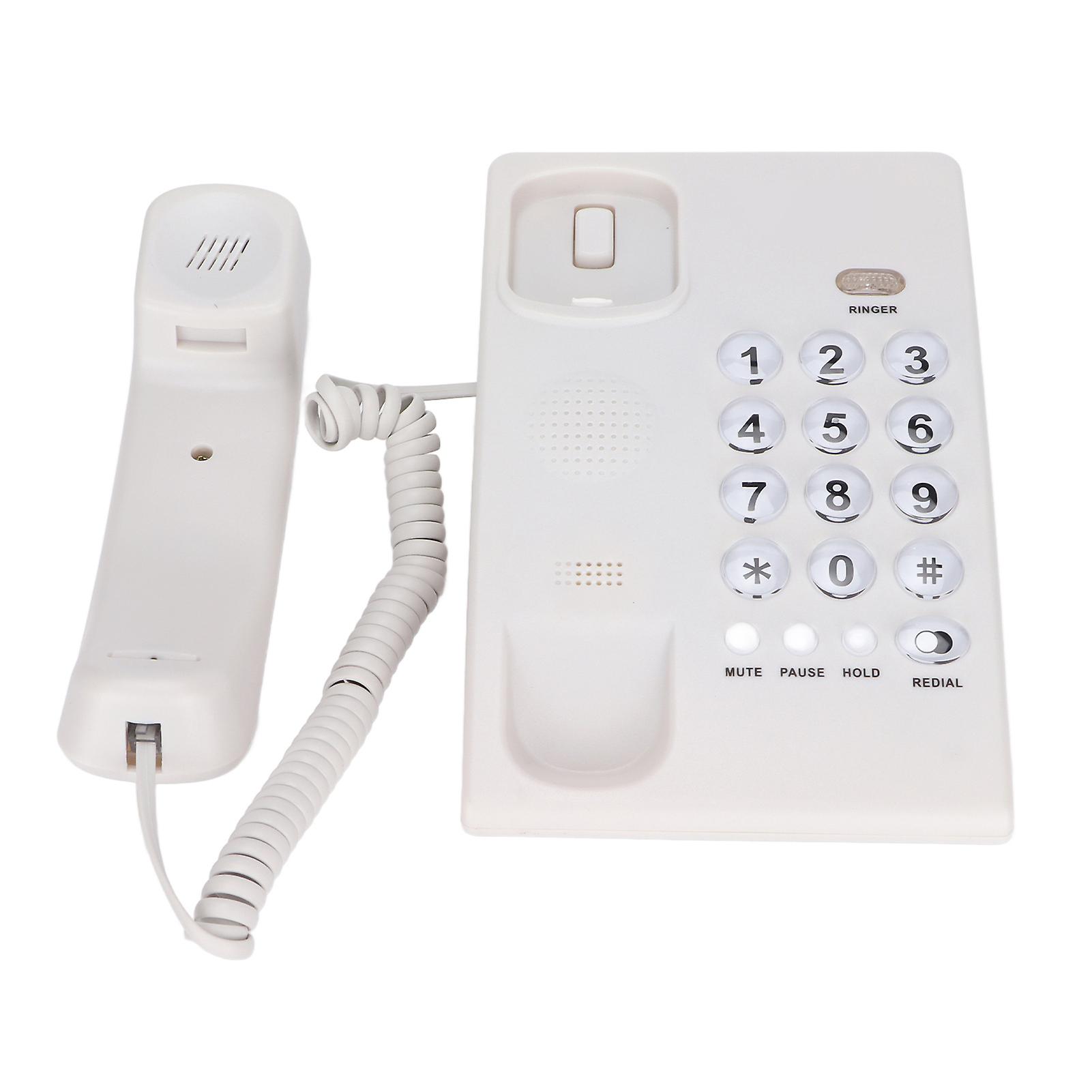 KXT504 Desktop Corded Telephone Multifunctional Large Button Landline Phone for Home Office Hotel(White )