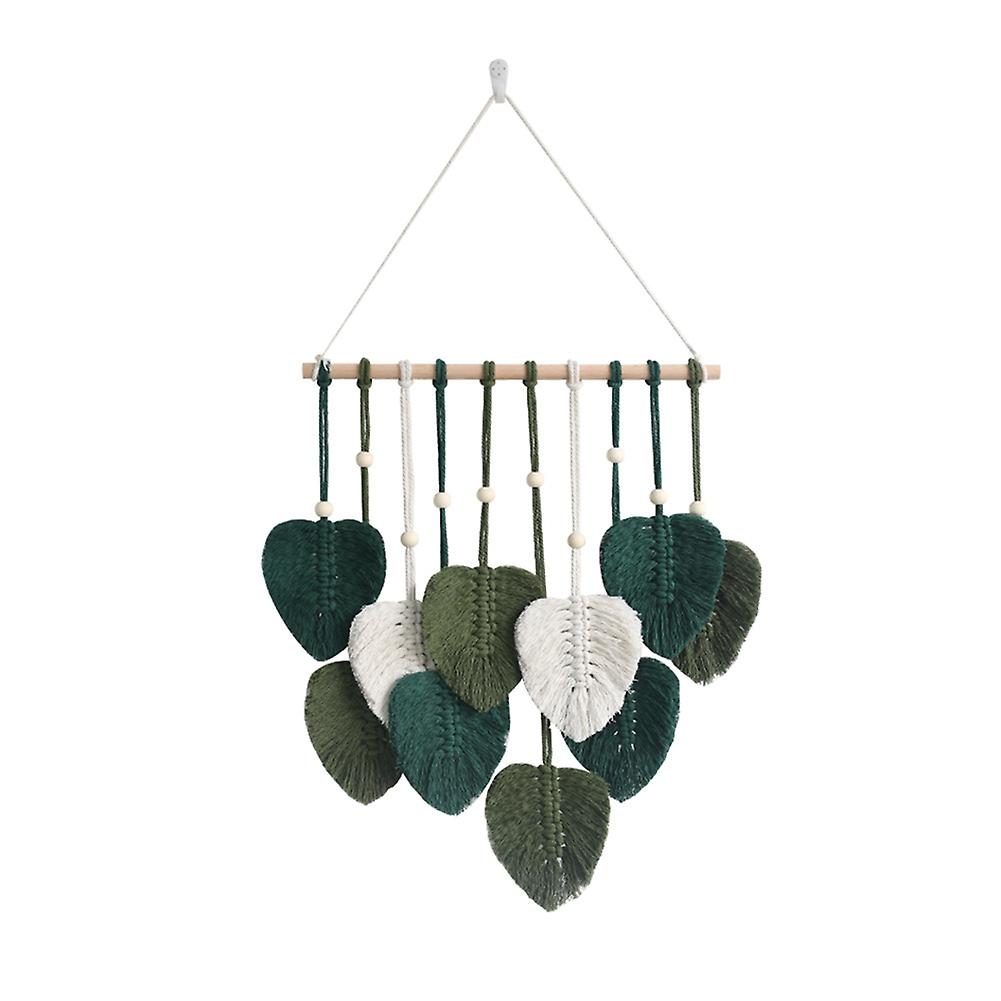 Macrame Wall Hanging Leaves, Boho Macrame Wall Decor, Wall Hanging Handmade Woven Leaves Tassels Ta