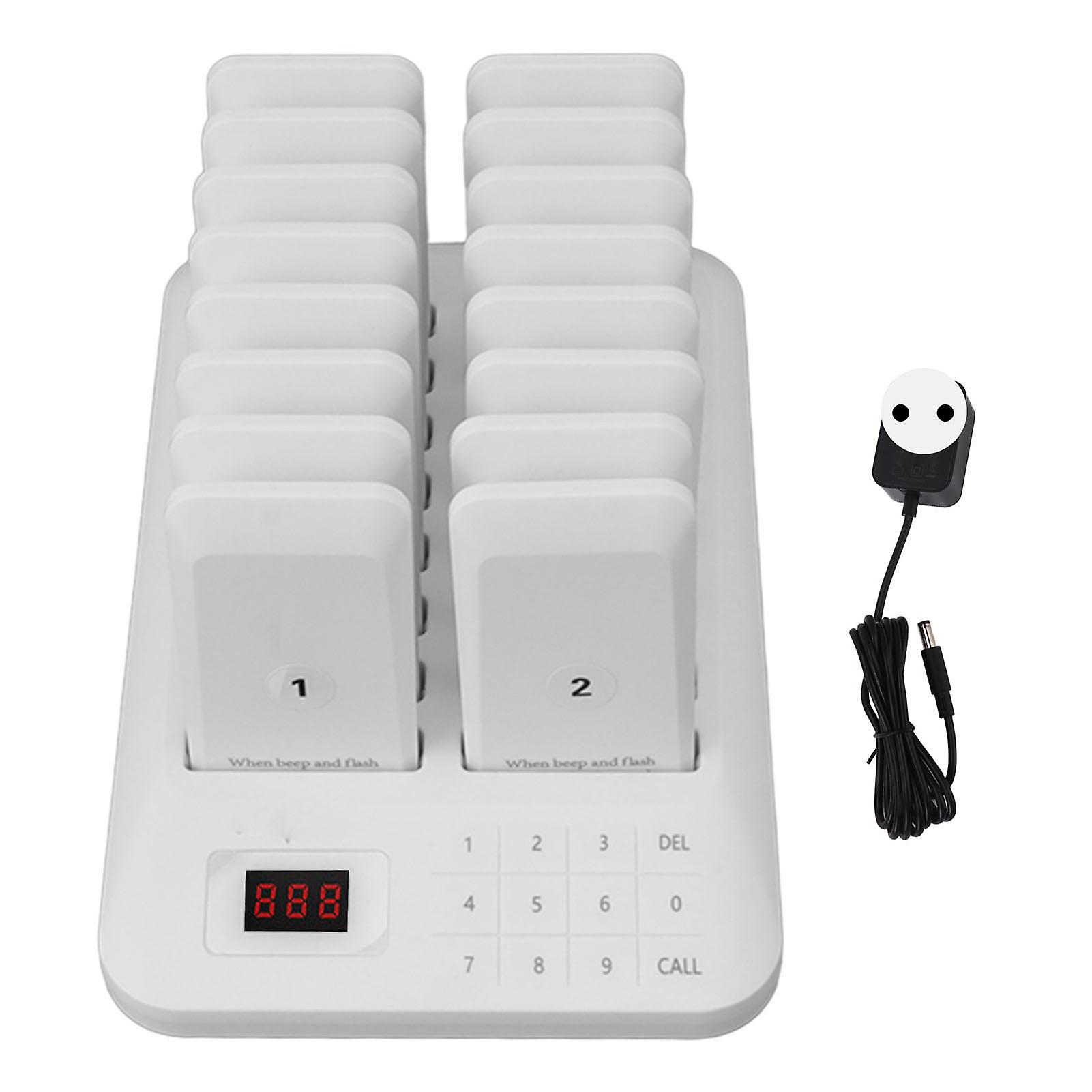 16-Pager Wireless Calling System with Keypad, 800m Range, Waterproof & EU Plug (100-240V)