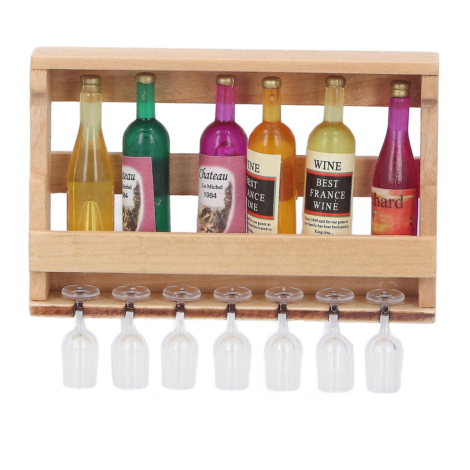 ドールハウスミニワインボトルラックシミュレーションミニチュアキッチンアクセサリー1/12ドールハウスデコレーション用