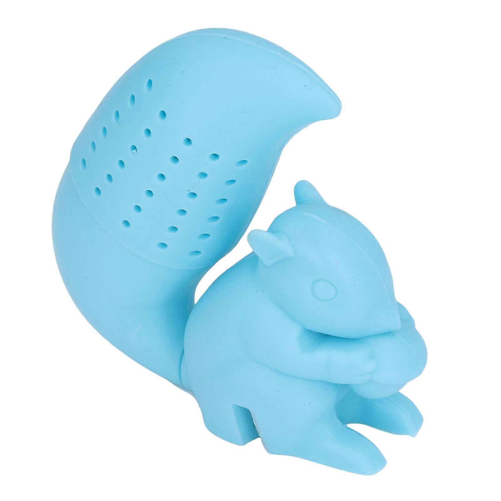Food Grade Silicone Squirrel Tea Strainer, Cute Blue Squirrel Tea Filter