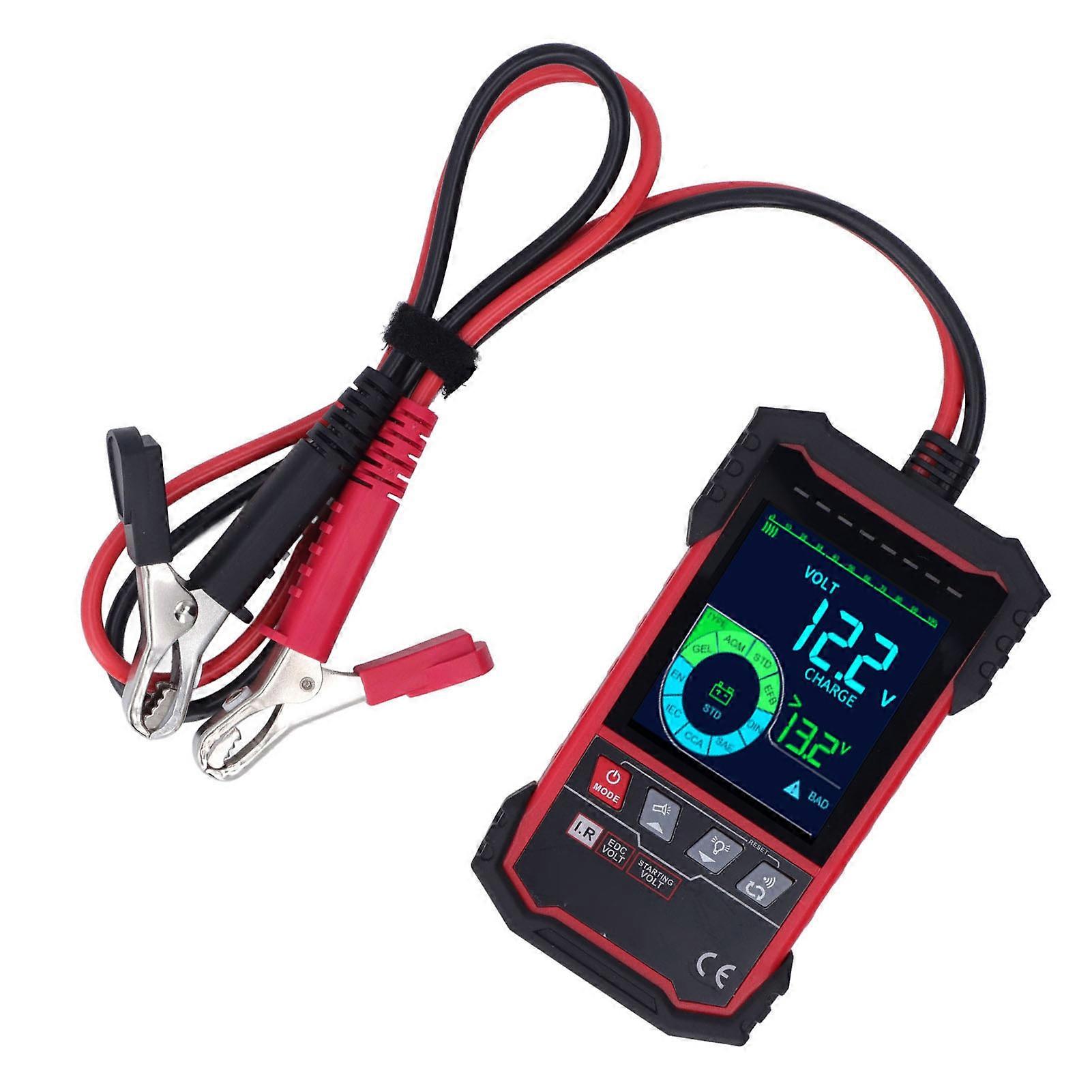 Car Battery Tester 12V 24V 100‑1999 CCA Load Automotive Alternator Testing Analyzer for Truck Marine 3.2in Screen