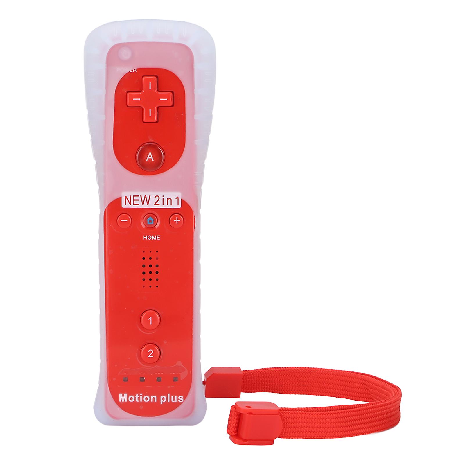 Red Wii U Remote Controller with Motion Plus, Vibration, and Sound for Immersive Gaming