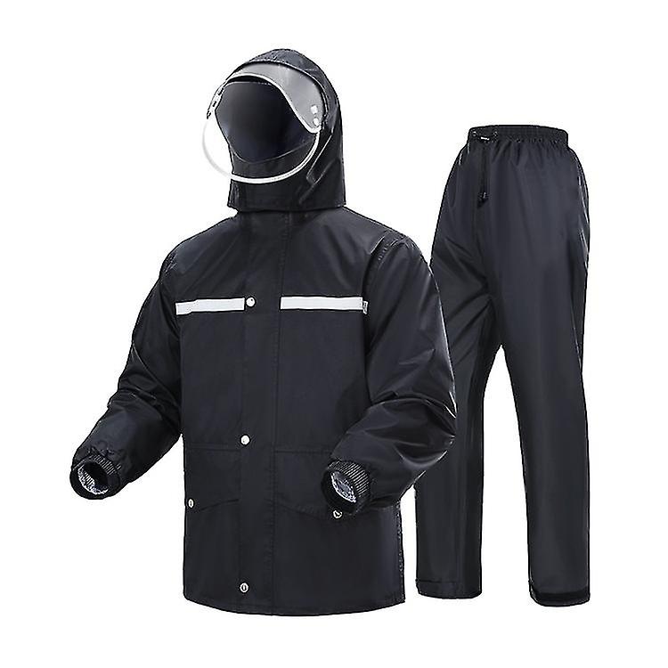 2022 Strapazierfähiger wasserdichter Regenmantel aus Polyester Herren Regenjacke Hose Regenanzug-eyzi