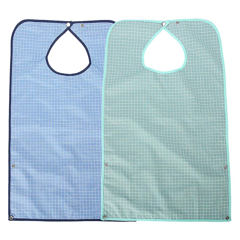 Adult Waterproof Mealtime Bib Double Layer Elder Dinning Clothes Protector