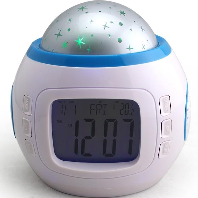Digital alarm clock with LED starry sky projector sleep aid for babies