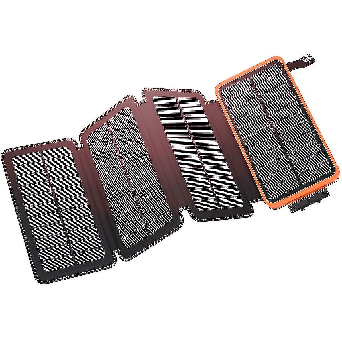 Sollader 25000mah Utendørs Bærbar Kraftbanke Med 4 Solcellepaneler