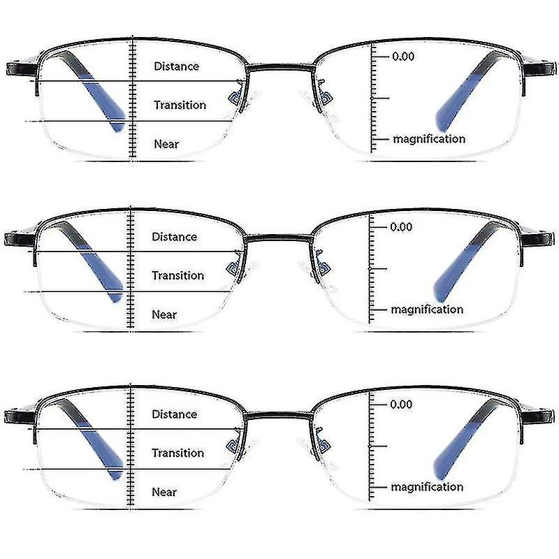 3 Pack Smart Bifocal progresivă ochelari de lectură bărbați femei anti-albastru de lumină