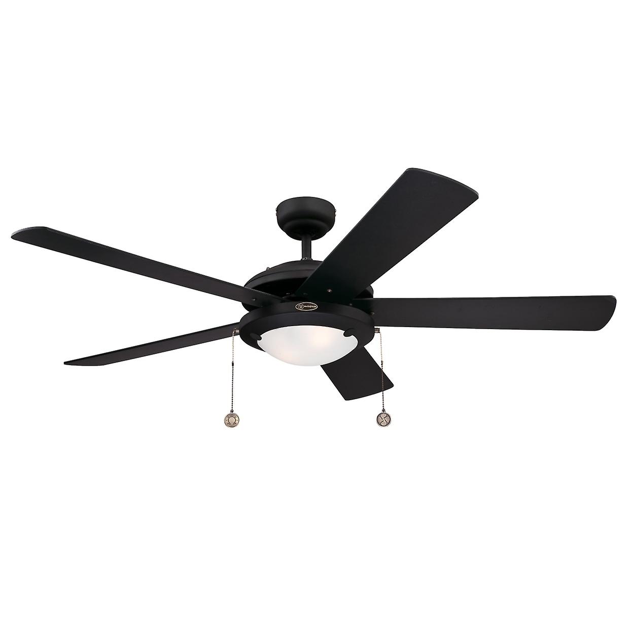 Ceiling Fan Comet Black with Light 132cm / 52"