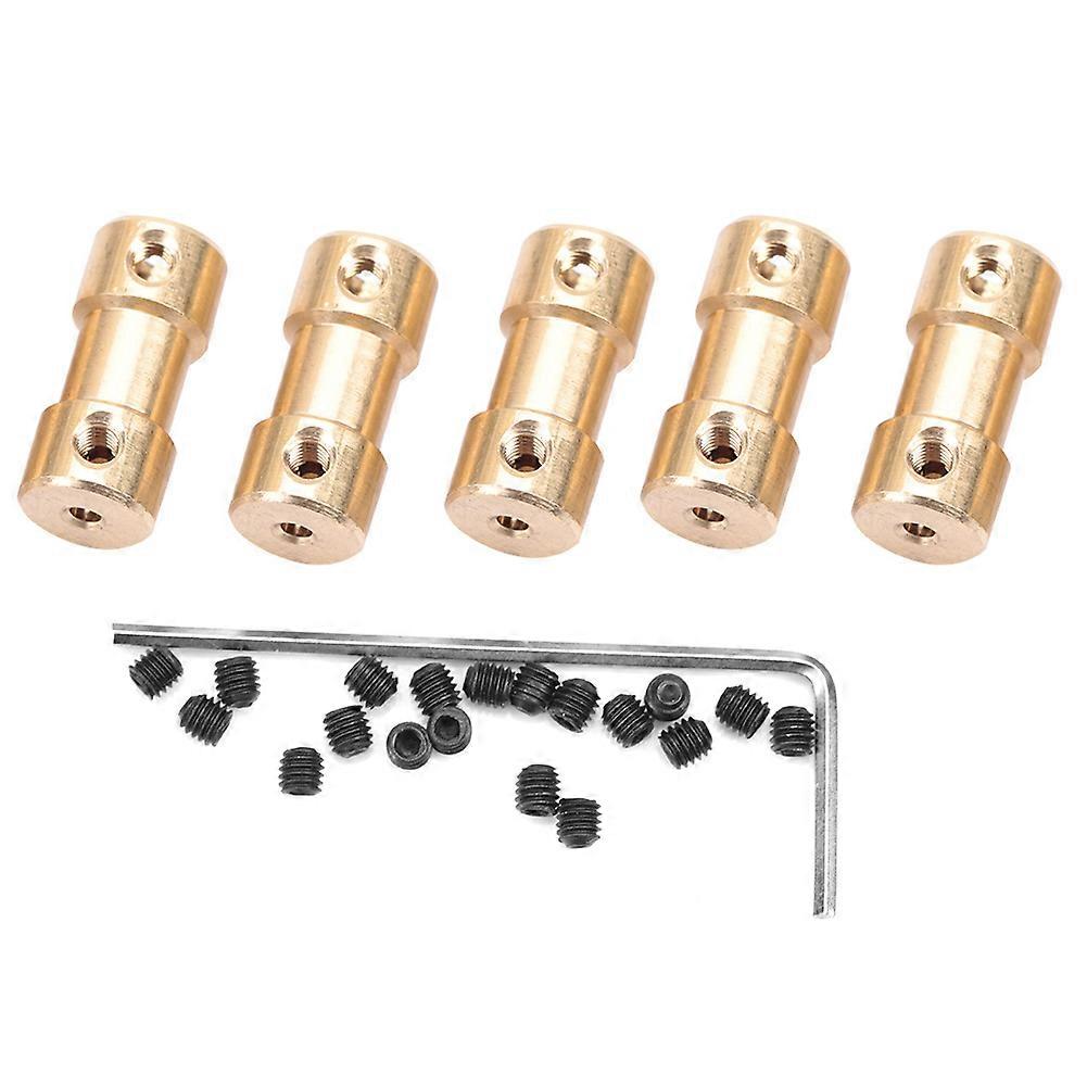 5pcs Motor Copper Shaft Coupling Coupler Connector Sleeve Transfer Joint Adapter