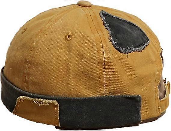 Retro Patch Hole Beggar Hat Docker Beanie Cap Brimless Sailor Women