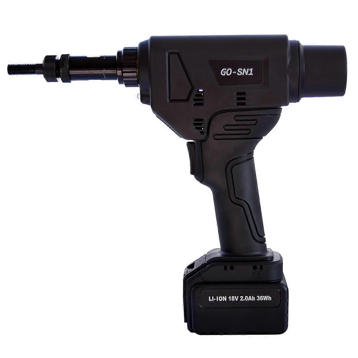 1 x GO-SN1 Accu-accugereedschap met gespleten klinkmoer accu met borstelloze motorcapaciteit M5 / M6 / M8 / M10, incl. 2 x accu, oplader, koffer, doorn en aambeeld