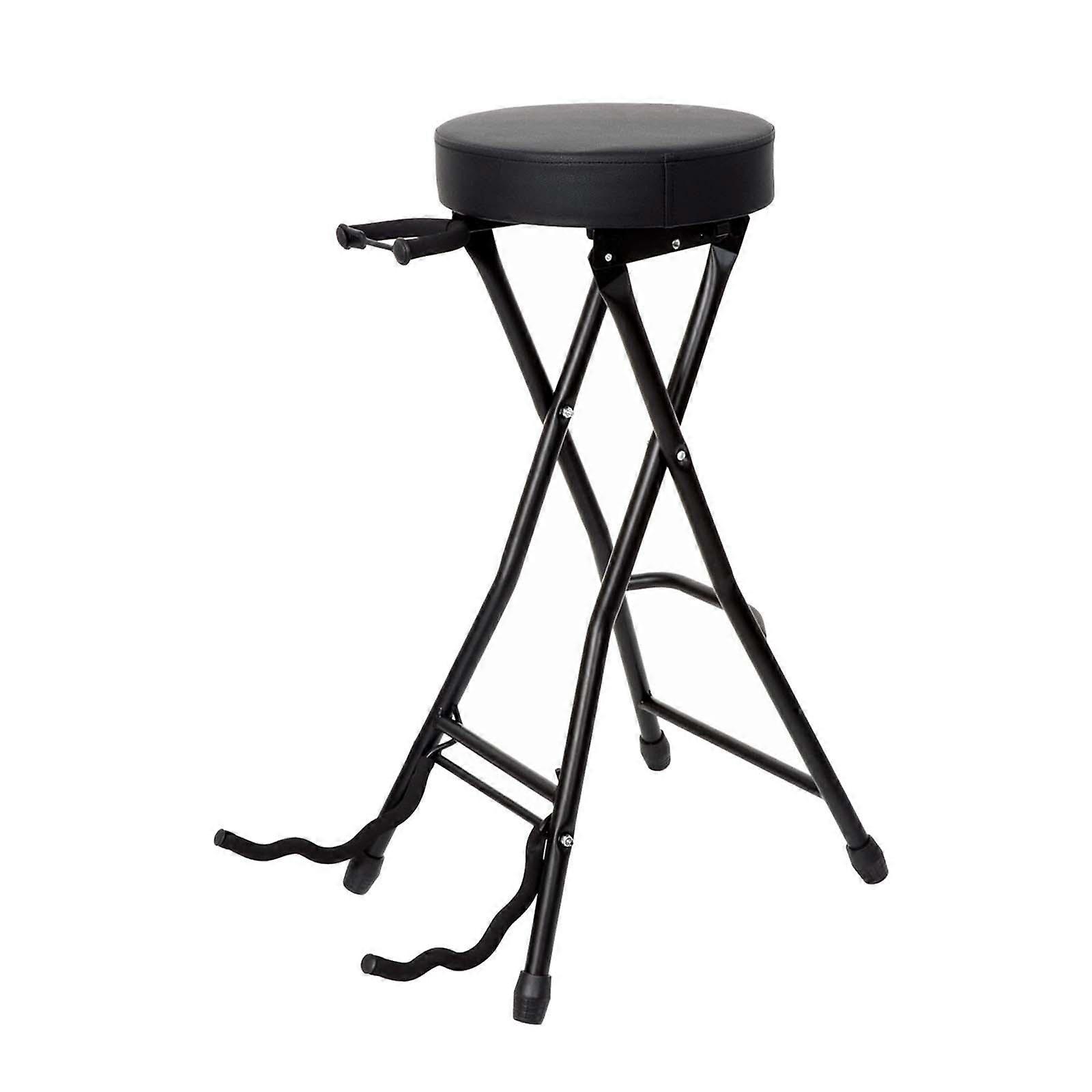 Gitarrbänk Bärbar Rund Pall Hopfällbar Gitarrstol för Stage Pipa Gitarr