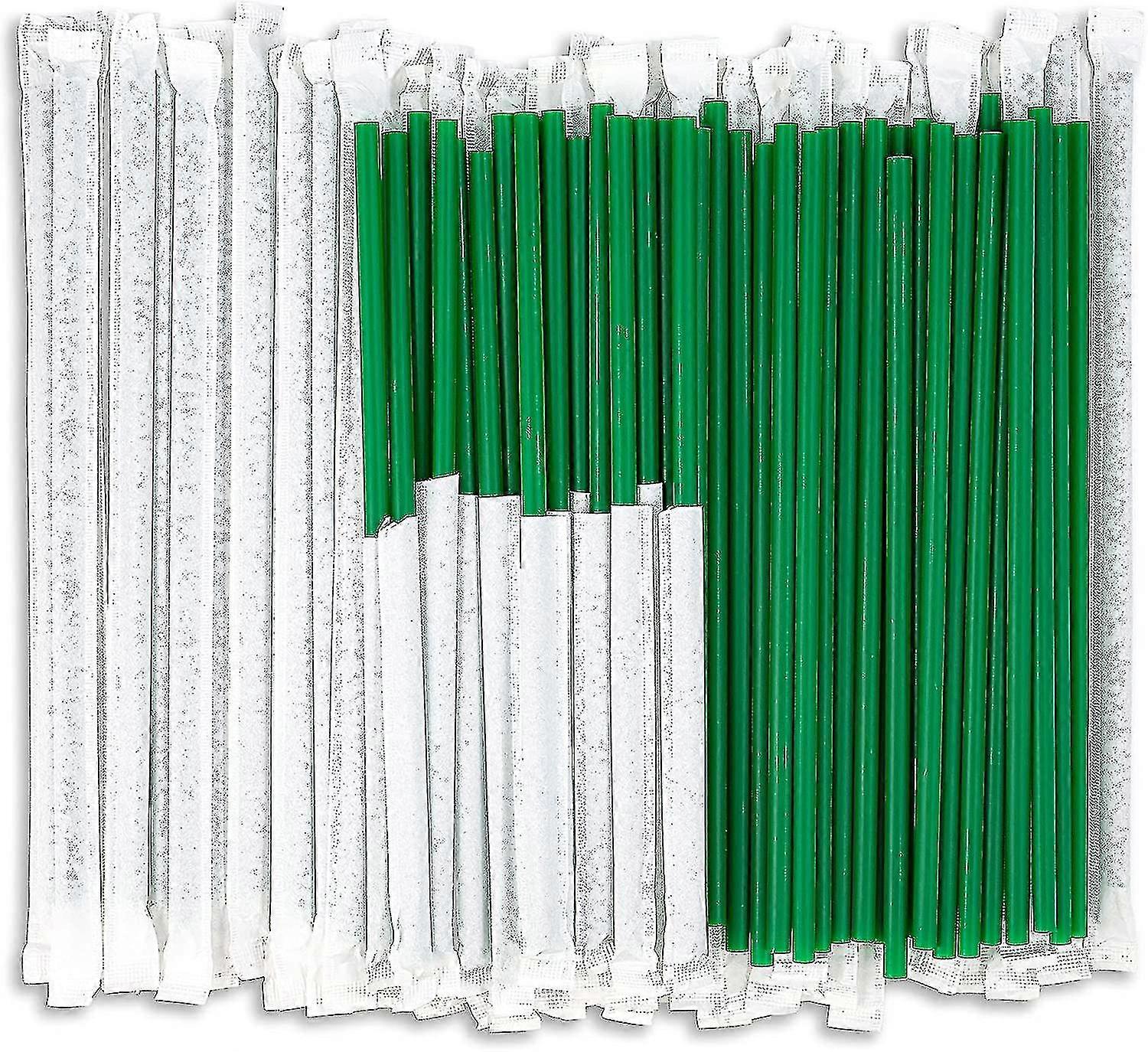 Pailles en plastique transparent emballées individuellement 1000 Pack - 8 pouces 0.24 « large Paille à boire, sans Bpa