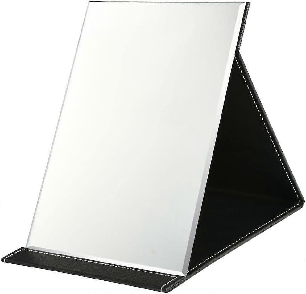 1PCS Folding Tabletop Mirror with PU Leather Makeup Mirror, Portable Travel Mirror, Folding Mirror with Stand Portable