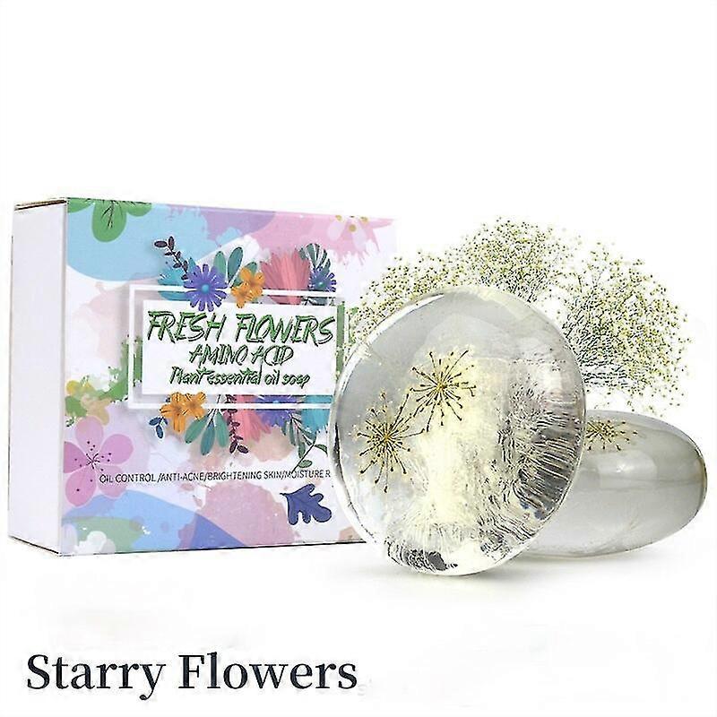 soap handmade amino transparent face bath creative real flower
