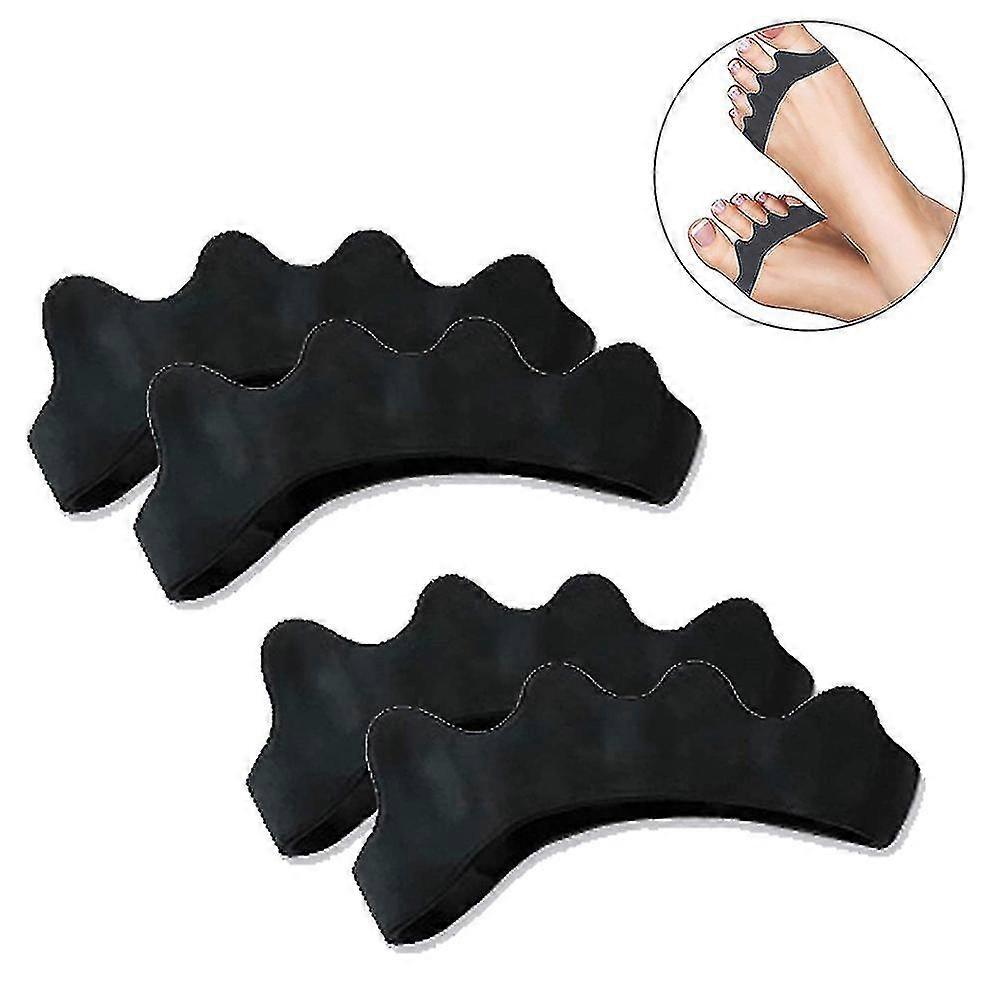Toe Separators For Overlapping Toes And Restore Crooked Toes(4 Pieces,black