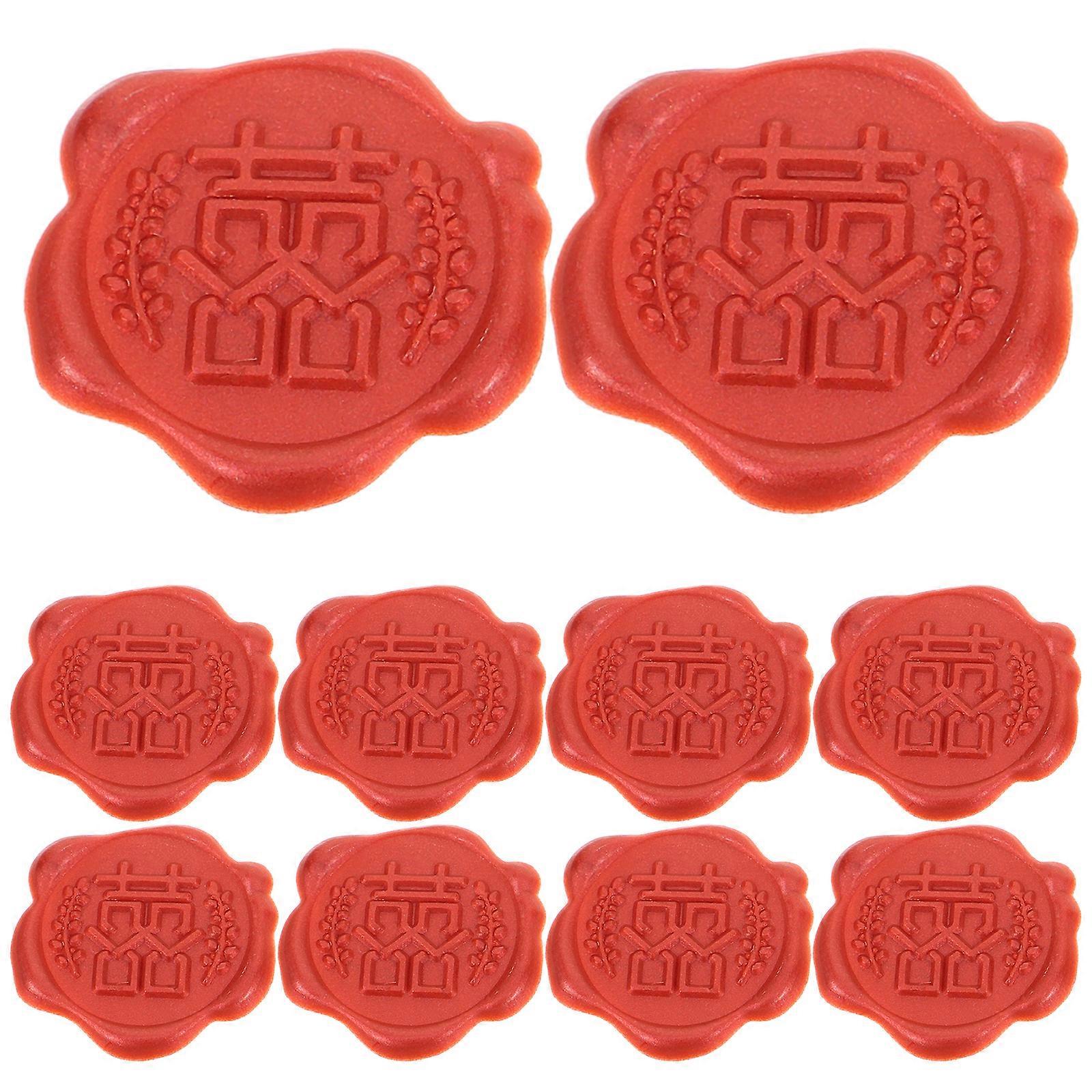 10Pcs Self-adhesive Seal Stickers Seal Envelope Stickers Decorative Wedding Invitations Sealing Stickers