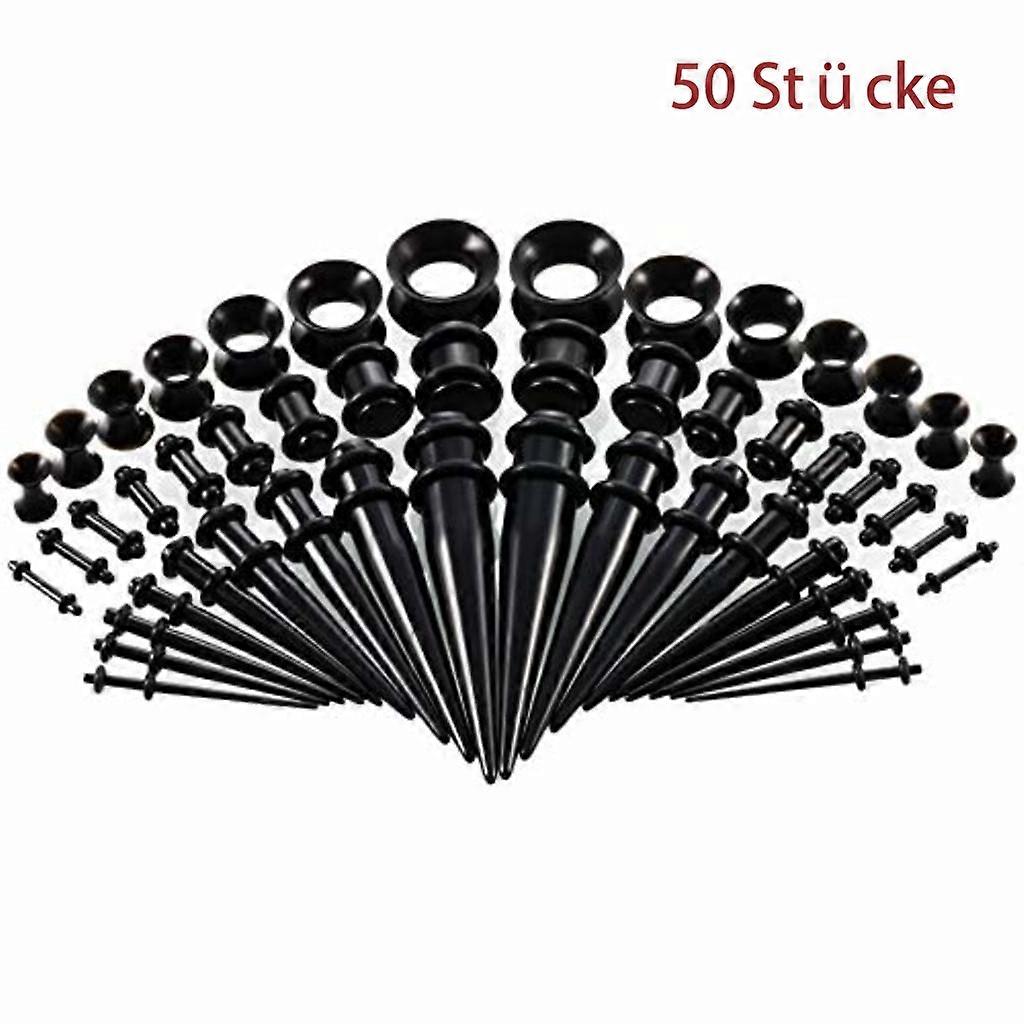 مجموعة Earringehner Ear Tapper 25 زوجا من قضبان التمدد مجموعة أكريليك سيليكون ثقب الأذن 1.6 مم -10 مم مع 7 أزواج من نغمة متوهجة