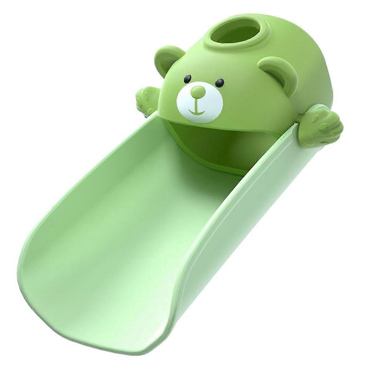 Επέκταση βρύσης Baby Hand Washing Extender Παιδική σιλικόνη Cartoon Anti-Scalding &; Splashing Water Green