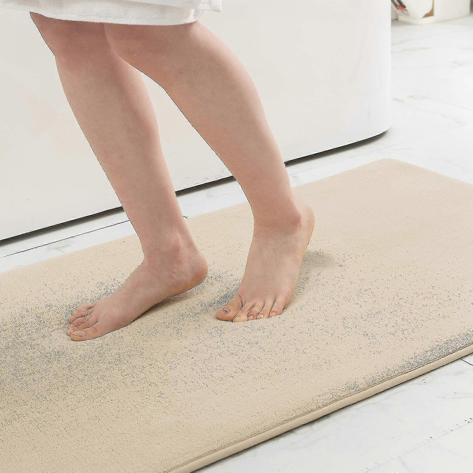 Memory Foam Bath Mat Anti-slip Shower Carpet Soft Foot Pad Decoration Floor Protector Absorbent Quick Dry Bathroom Rug