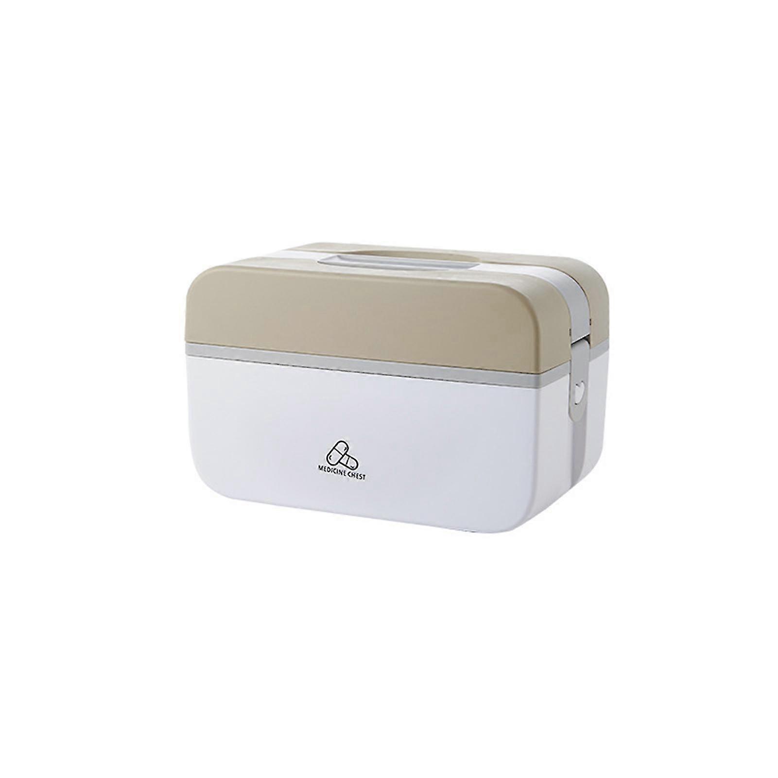 2 Layers First Aid Box With Handle Lockable Medicine Emergency Kit Multifunctional Storage Case For