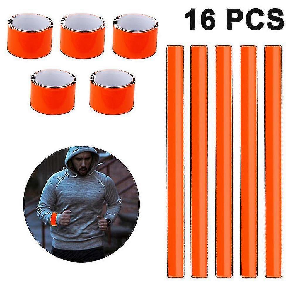 16pcs Reflector Snap Bands Slap Armbands Reflector Strips