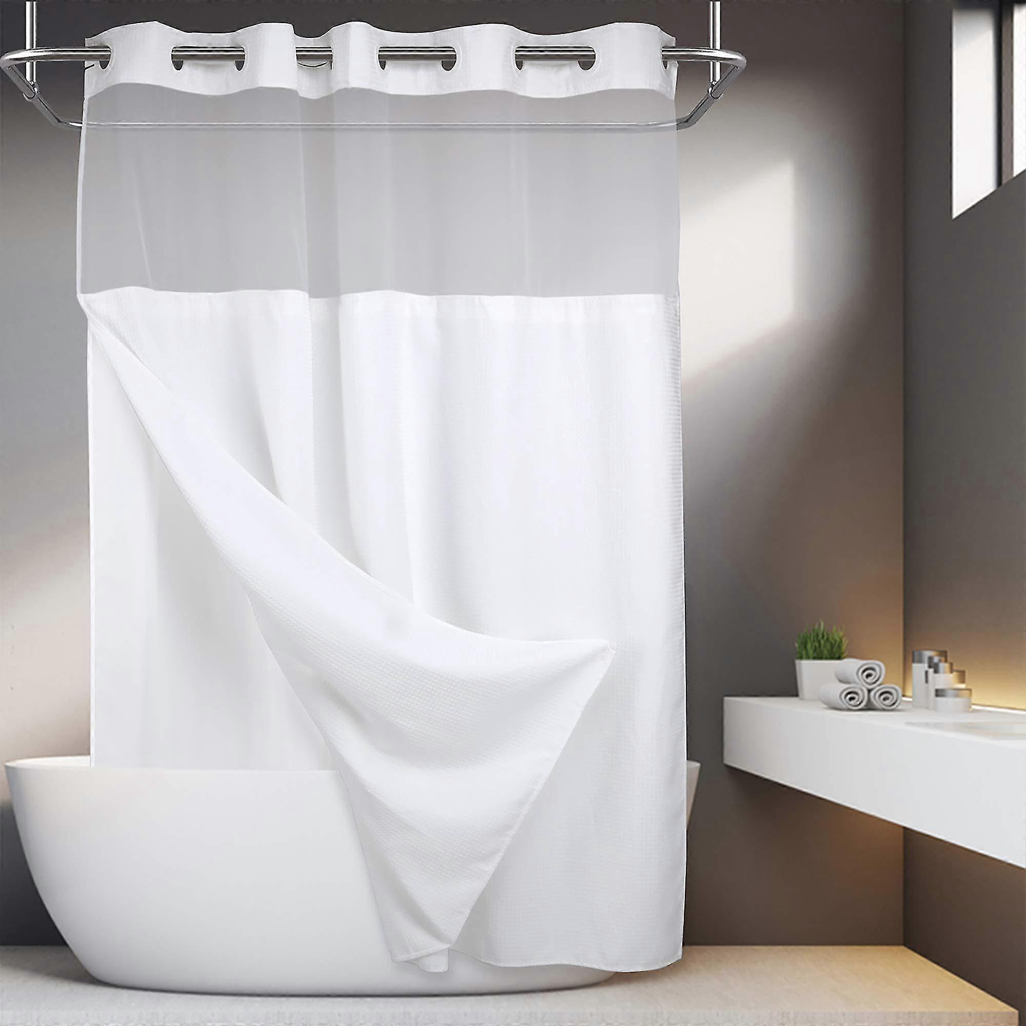 Waterproof Shower Curtain Liner Eva Thick Shower Curtain With Heavy Duty 3 Bottom Magnets, Shower Liner For Shower, 3d Pattern, 72 X 72, 12 Hooks