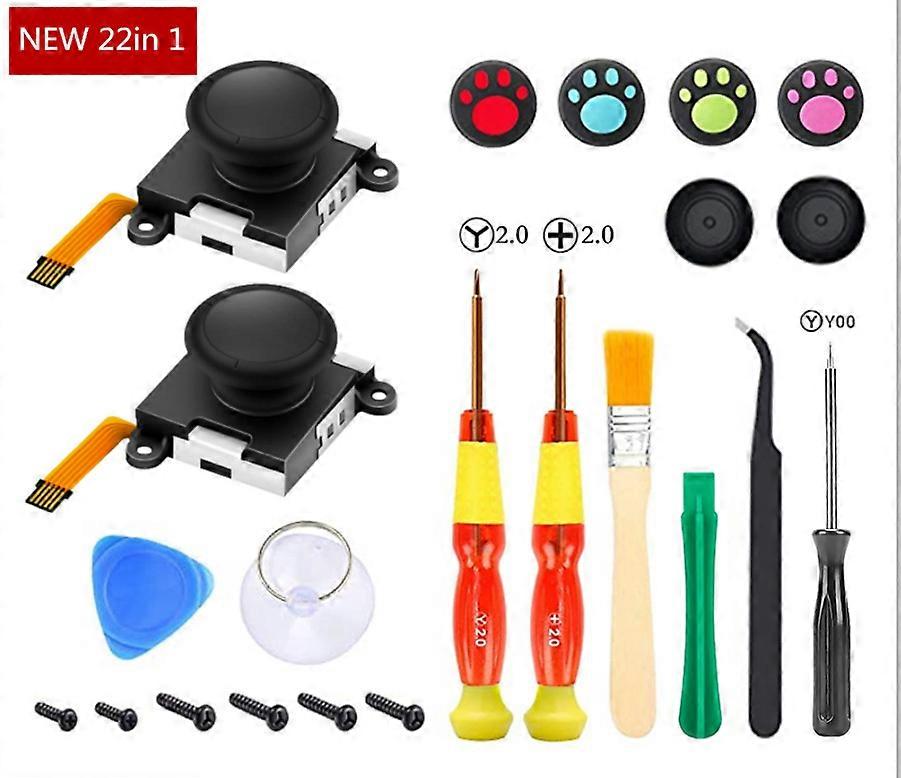 2 Pack Replacement Analog 3D Button Thumbstick Stick Joystick Rocker for NS Controller Joypad (2 Pack)