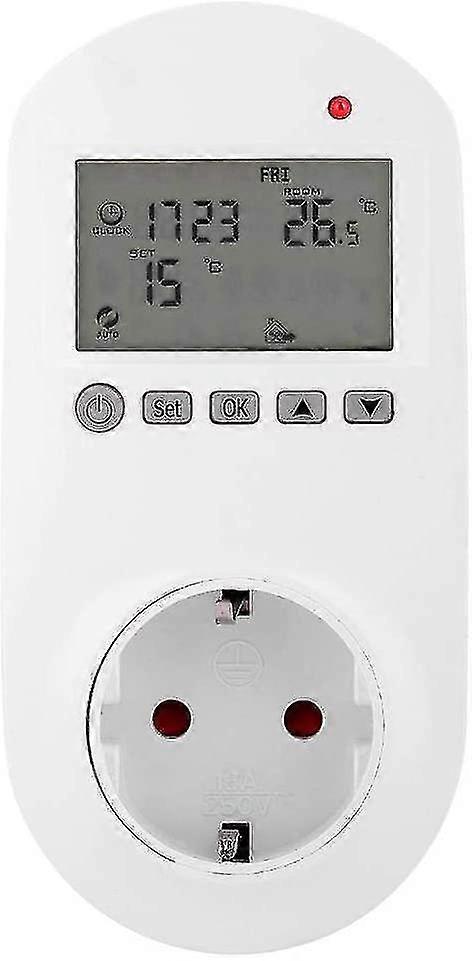 Digital Thermostat Socket, Digital Programmable Socket With Large Lcd Display, Wireless Room Temperature Controller, Built-in Heating Temperature Sens