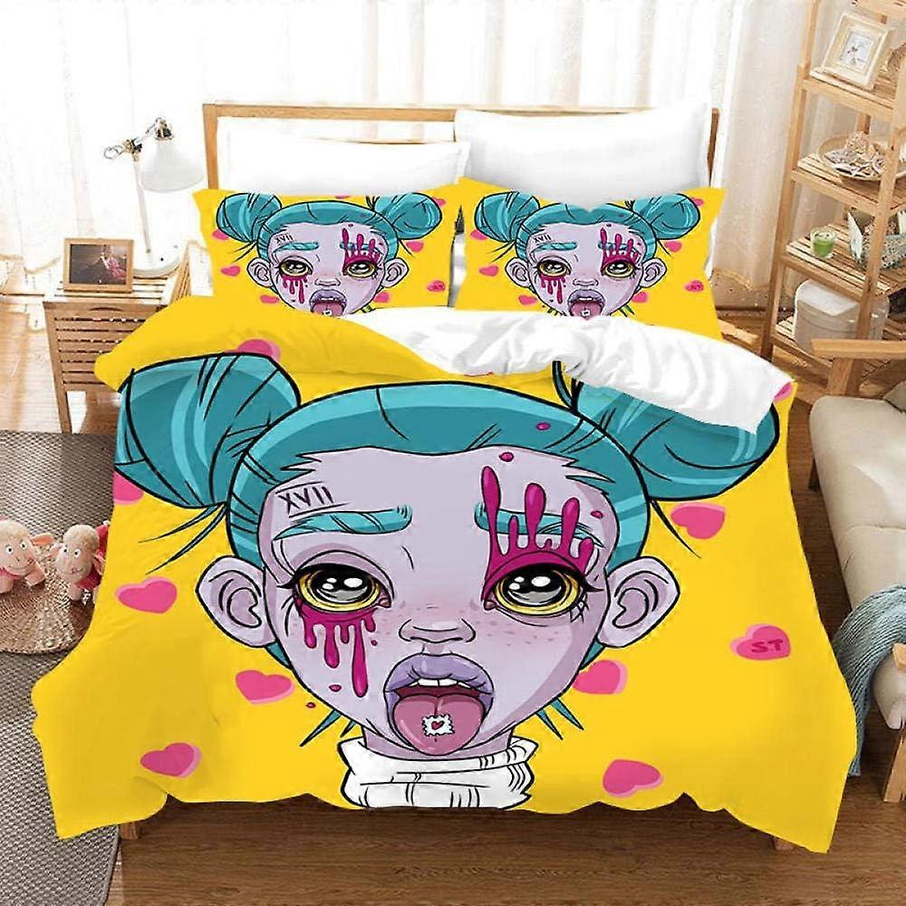 Pop Art Bedding Set Duvet Cover and Pillowcase, Digital Print D Digital Print Microfiber, Bed Set Pieces 135*200 CM