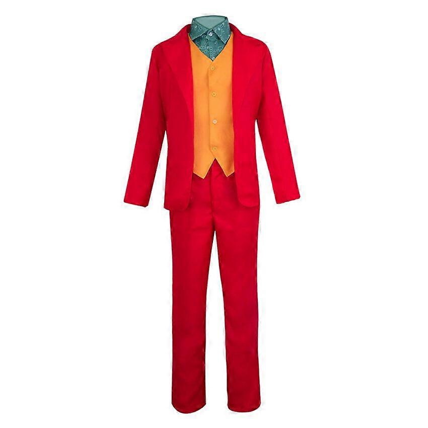 ピエロ ジョーカー コスチュームスーツ ホアキンフェニックス コスプレ アニメ ハロウィンコスチューム for マン 大人 ベスト マスカレード カーニバル 服 プロップ