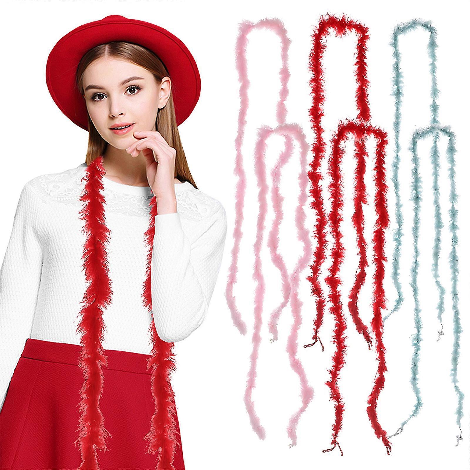 6 Pcs Turkey Plume Boa Clothing Boa Plumes Trim Sewing Boa Boa Decorations  Party Costume Accessories | Fruugo QA